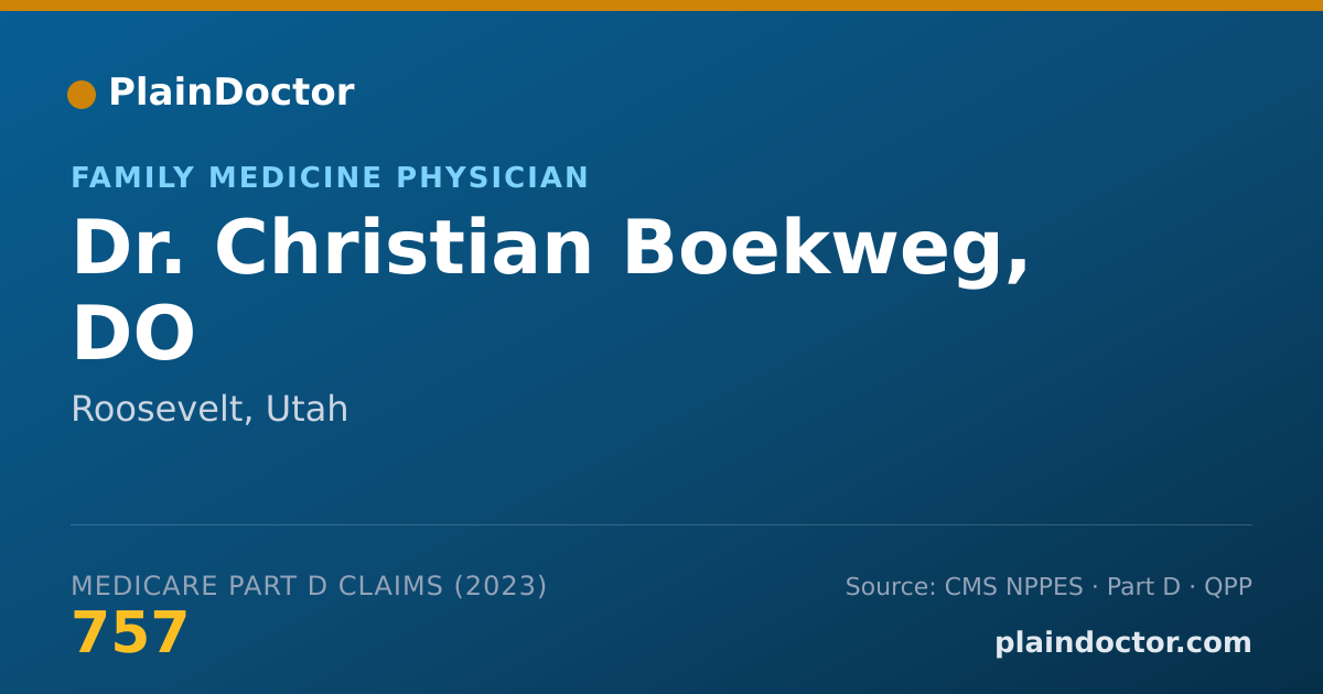 Shareable card for Christian Boekweg, DO - Family Medicine Physician, Roosevelt, UT