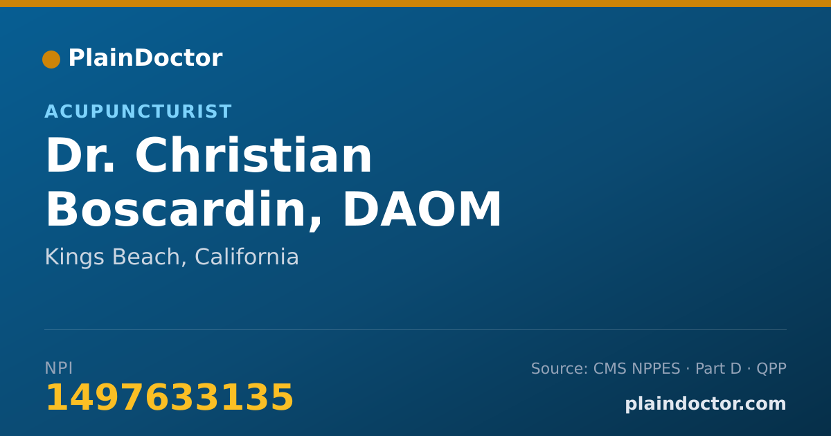 Shareable card for Christian Boscardin, DAOM - Acupuncturist, Kings Beach, CA