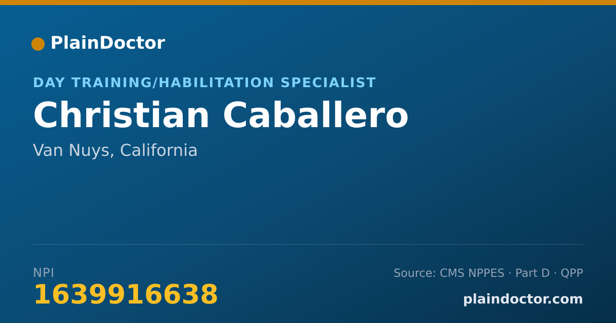 Shareable card for Christian Caballero - Day Training/Habilitation Specialist, Van Nuys, CA