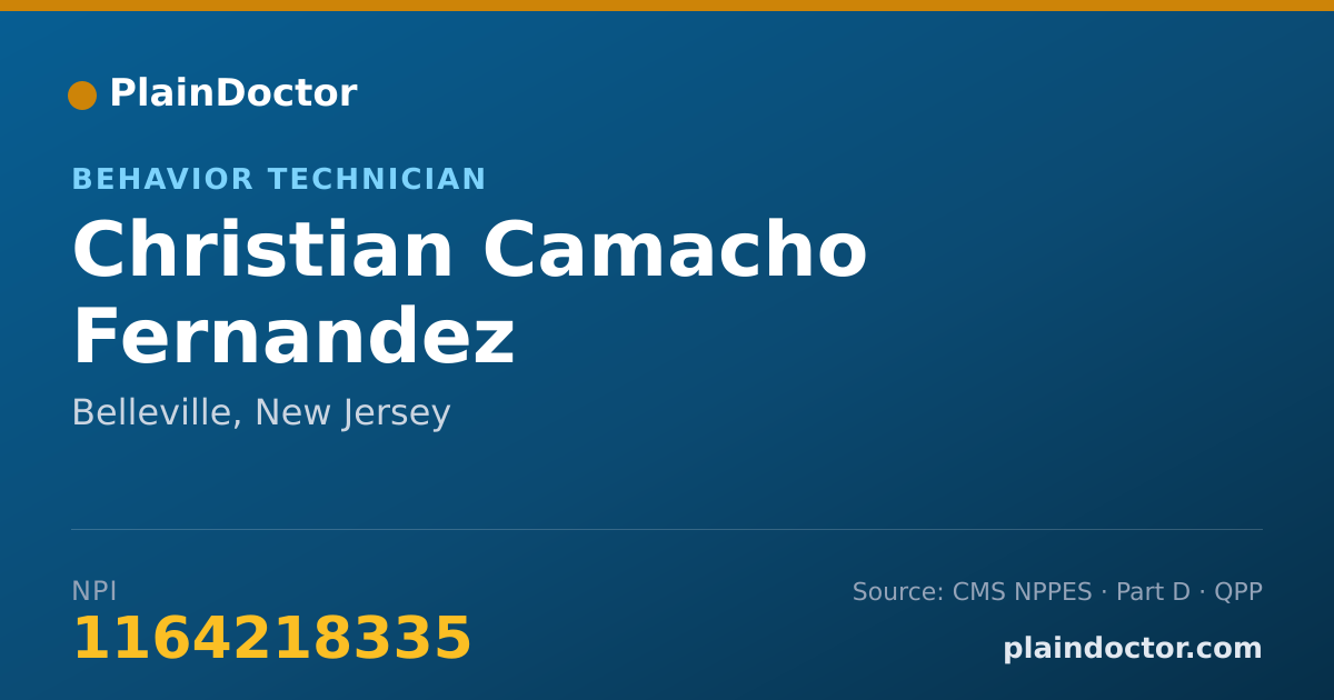Shareable card for Christian Camacho Fernandez - Behavior Technician, Belleville, NJ