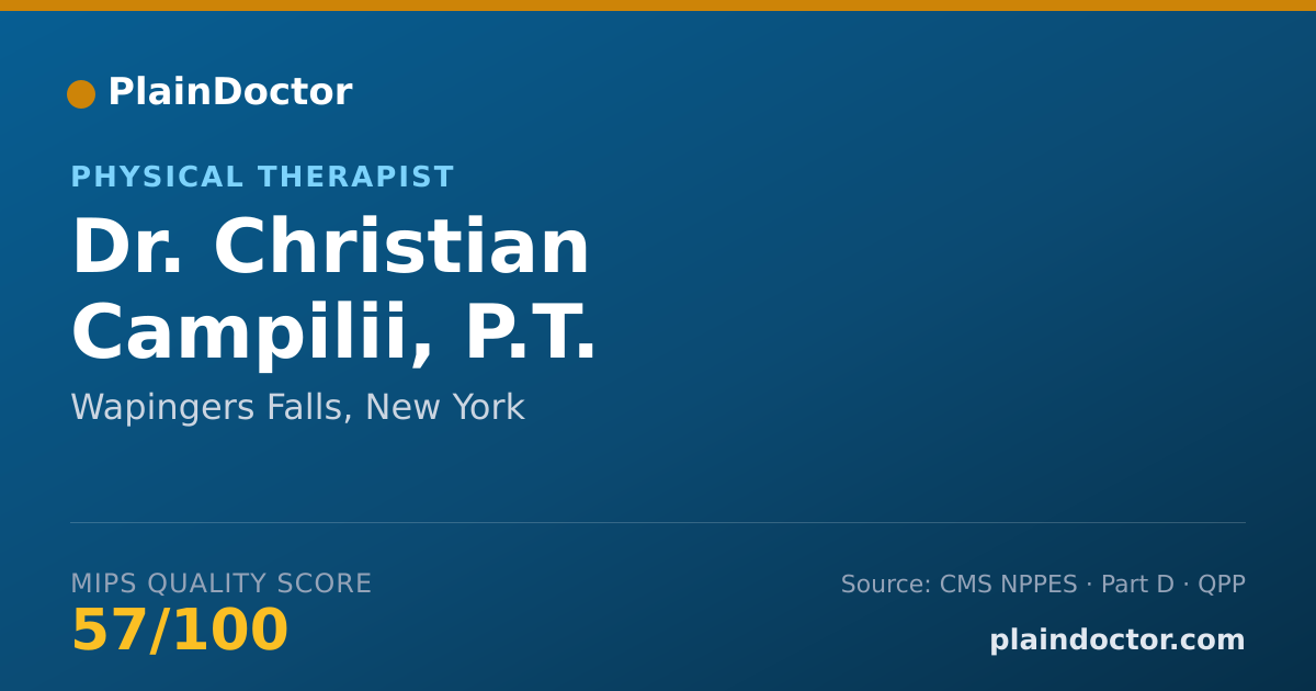Shareable card for Christian Campilii, P.T. - Physical Therapist, Wapingers Falls, NY