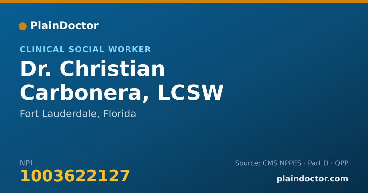 Shareable card for Christian Carbonera, LCSW - Clinical Social Worker, Fort Lauderdale, FL
