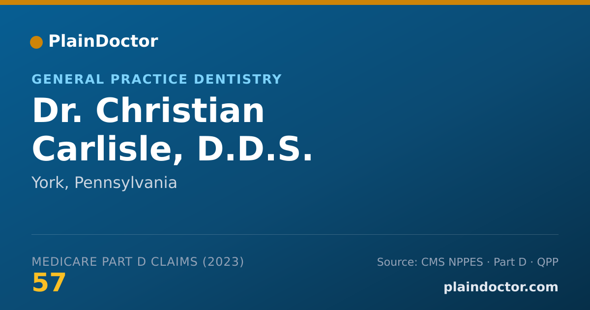 Shareable card for Christian Carlisle, D.D.S. - General Practice Dentistry, York, PA