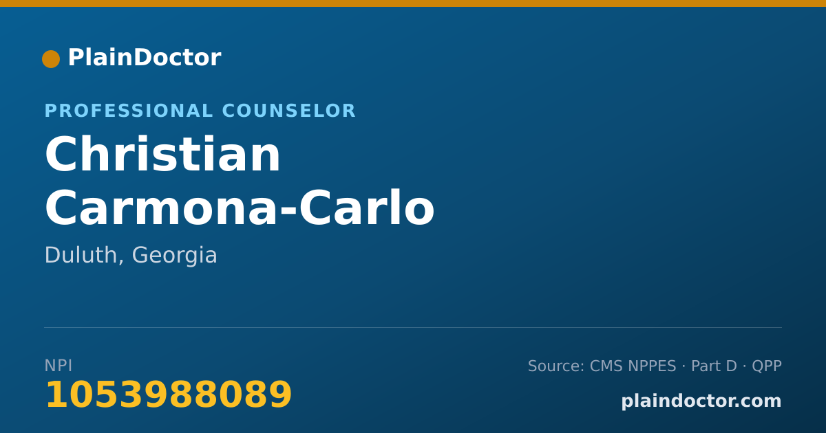 Shareable card for Christian Carmona-Carlo - Professional Counselor, Duluth, GA