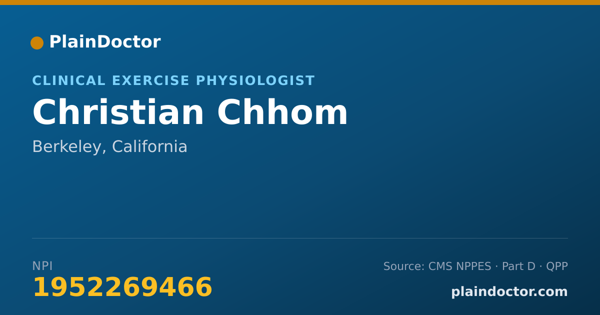 Shareable card for Christian Chhom - Clinical Exercise Physiologist, Berkeley, CA