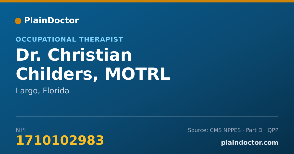 Shareable card for Christian Childers, MOTRL - Occupational Therapist, Largo, FL