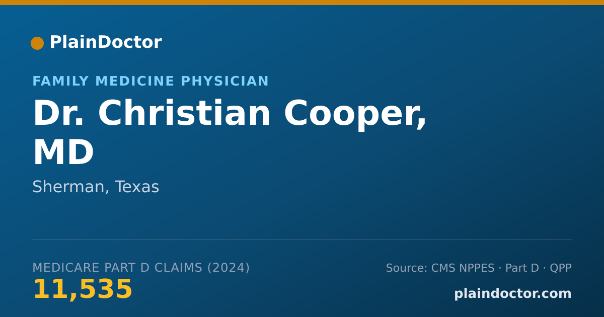 Shareable card for Christian Cooper, MD - Family Medicine Physician, Sherman, TX