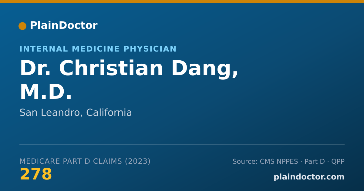 Shareable card for Christian Dang, M.D. - Internal Medicine Physician, San Leandro, CA