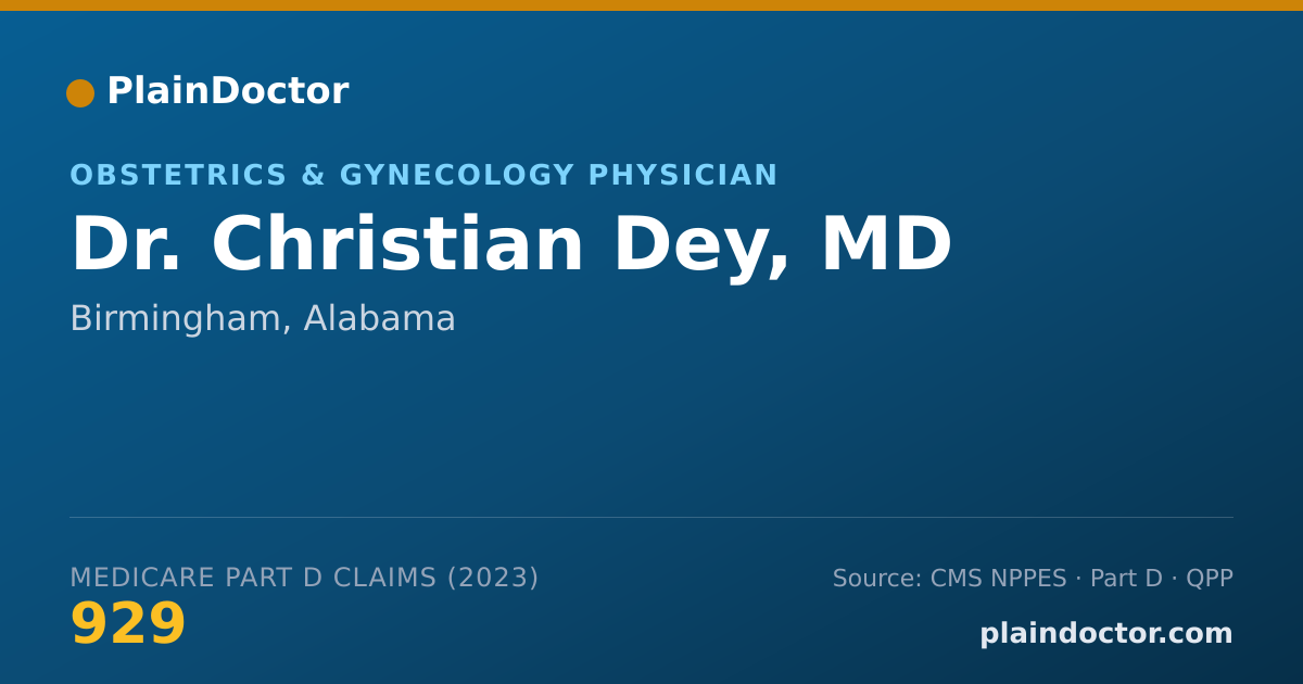 Shareable card for Christian Dey, MD - Obstetrics & Gynecology Physician, Birmingham, AL