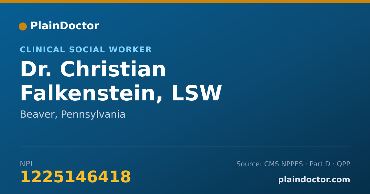 Shareable card for Christian Falkenstein, LSW - Clinical Social Worker, Beaver, PA