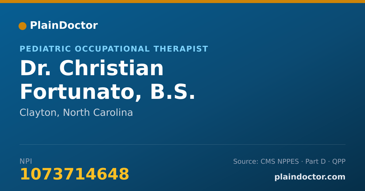 Shareable card for Christian Fortunato, B.S. - Pediatric Occupational Therapist, Clayton, NC
