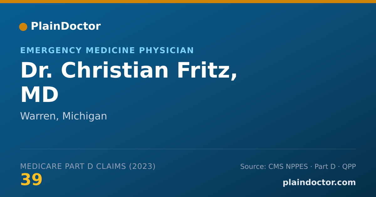 Shareable card for Christian Fritz, MD - Emergency Medicine Physician, Warren, MI