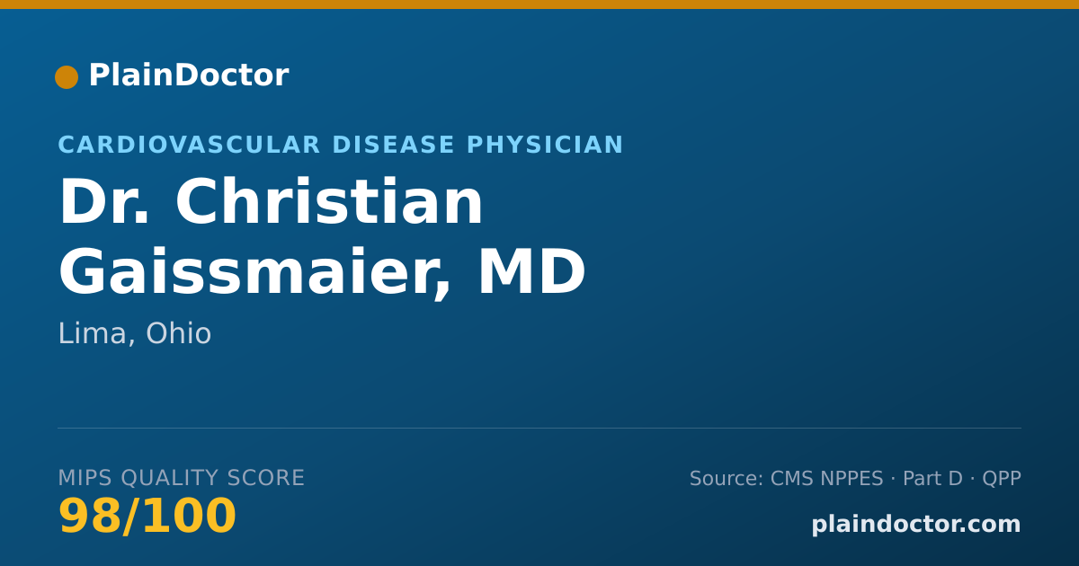 Shareable card for Christian Gaissmaier, MD - Cardiovascular Disease Physician, Lima, OH