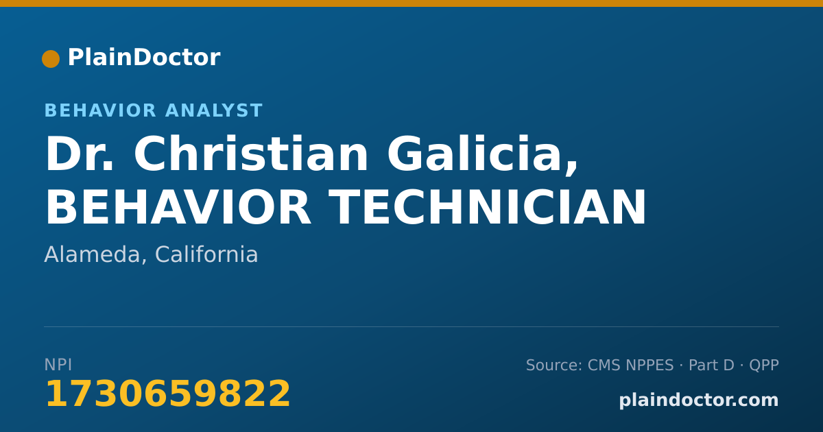 Shareable card for Christian Galicia, BEHAVIOR TECHNICIAN - Behavior Analyst, Alameda, CA