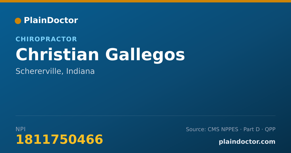 Shareable card for Christian Gallegos - Chiropractor, Schererville, IN