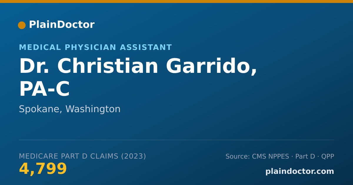 Shareable card for Christian Garrido, PA-C - Medical Physician Assistant, Spokane, WA