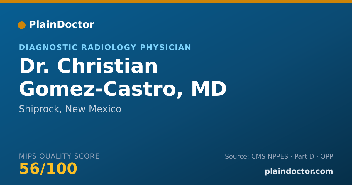 Shareable card for Christian Gomez-Castro, MD - Diagnostic Radiology Physician, Shiprock, NM