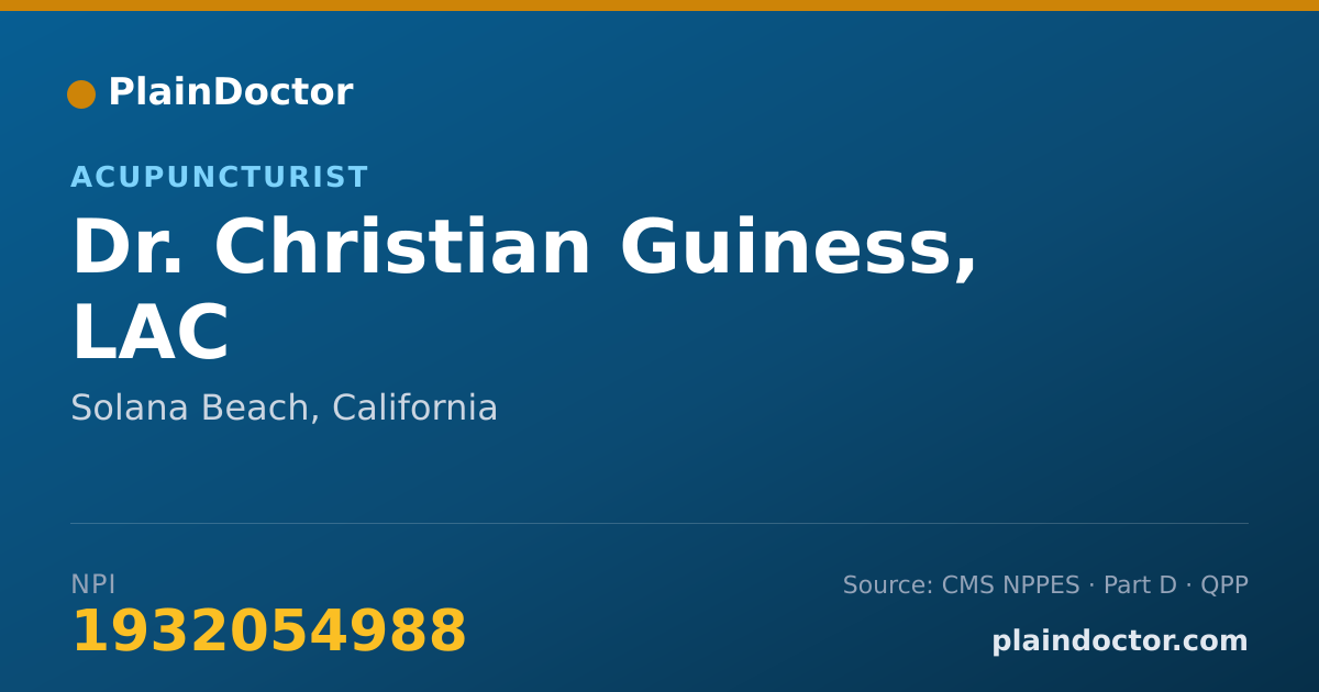 Shareable card for Christian Guiness, LAC - Acupuncturist, Solana Beach, CA