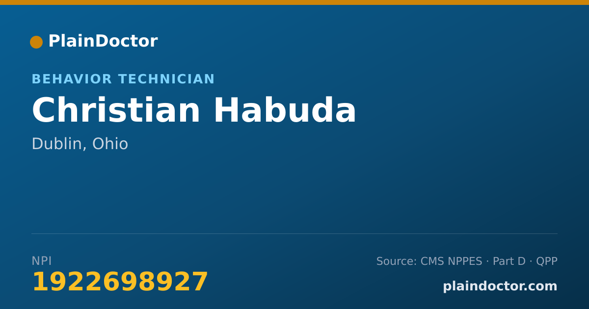 Shareable card for Christian Habuda - Behavior Technician, Dublin, OH