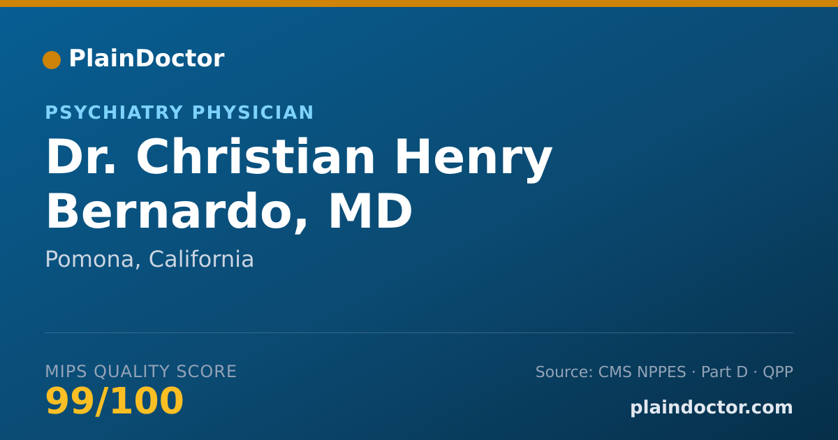 Shareable card for Christian Henry Bernardo, MD - Psychiatry Physician, Pomona, CA