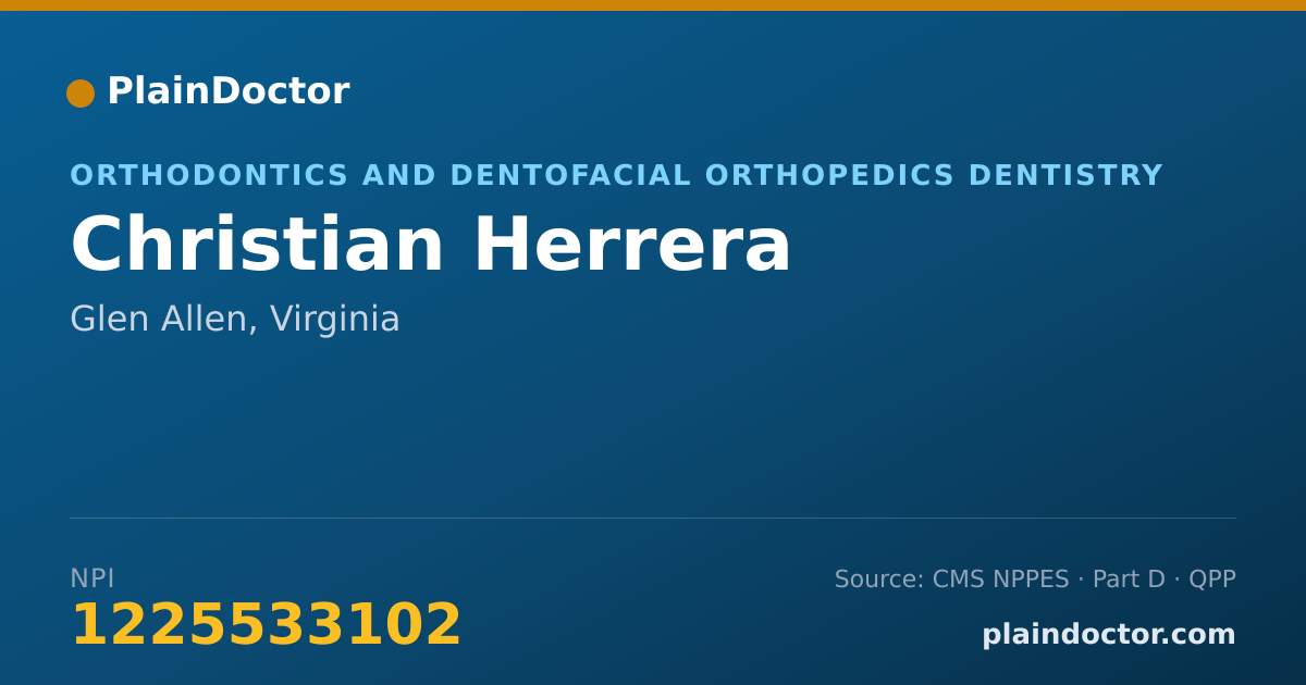Shareable card for Christian Herrera - Orthodontics and Dentofacial Orthopedics Dentistry, Glen Allen, VA