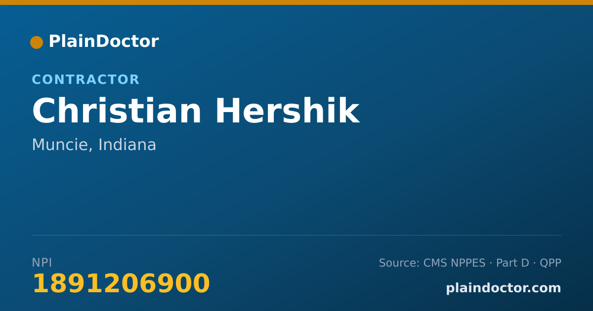 Shareable card for Christian Hershik - Contractor, Muncie, IN
