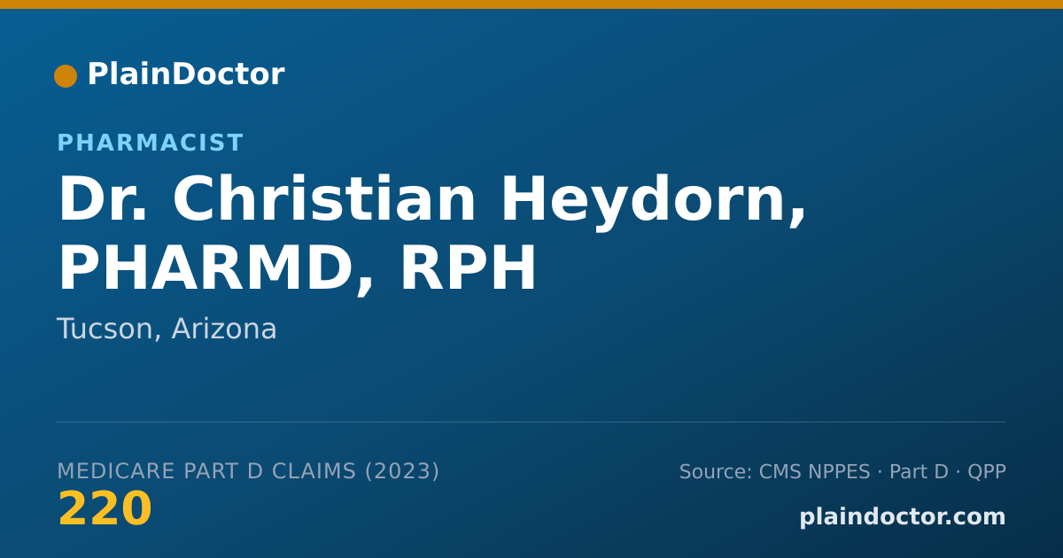 Shareable card for Christian Heydorn, PHARMD, RPH - Pharmacist, Tucson, AZ