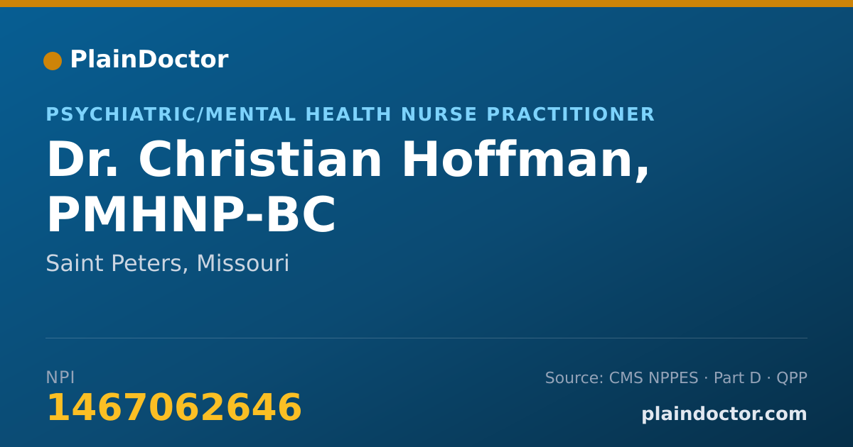 Shareable card for Christian Hoffman, PMHNP-BC - Psychiatric/Mental Health Nurse Practitioner, Saint Peters, MO