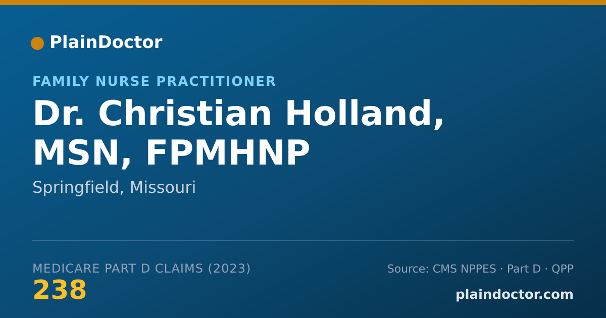Shareable card for Christian Holland, MSN, FPMHNP - Family Nurse Practitioner, Springfield, MO