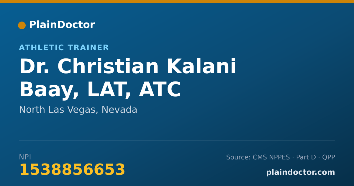 Shareable card for Christian Kalani Baay, LAT, ATC - Athletic Trainer, North Las Vegas, NV