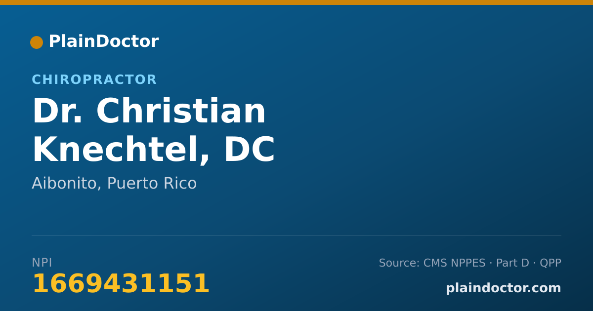 Shareable card for Christian Knechtel, DC - Chiropractor, Aibonito, PR