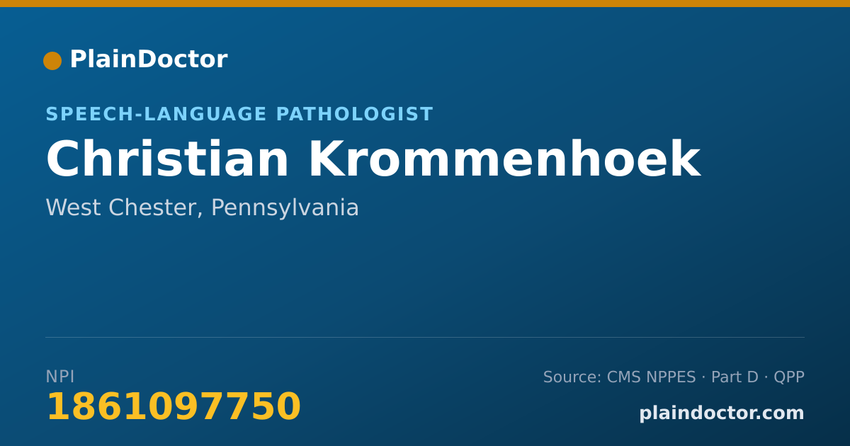 Shareable card for Christian Krommenhoek - Speech-Language Pathologist, West Chester, PA