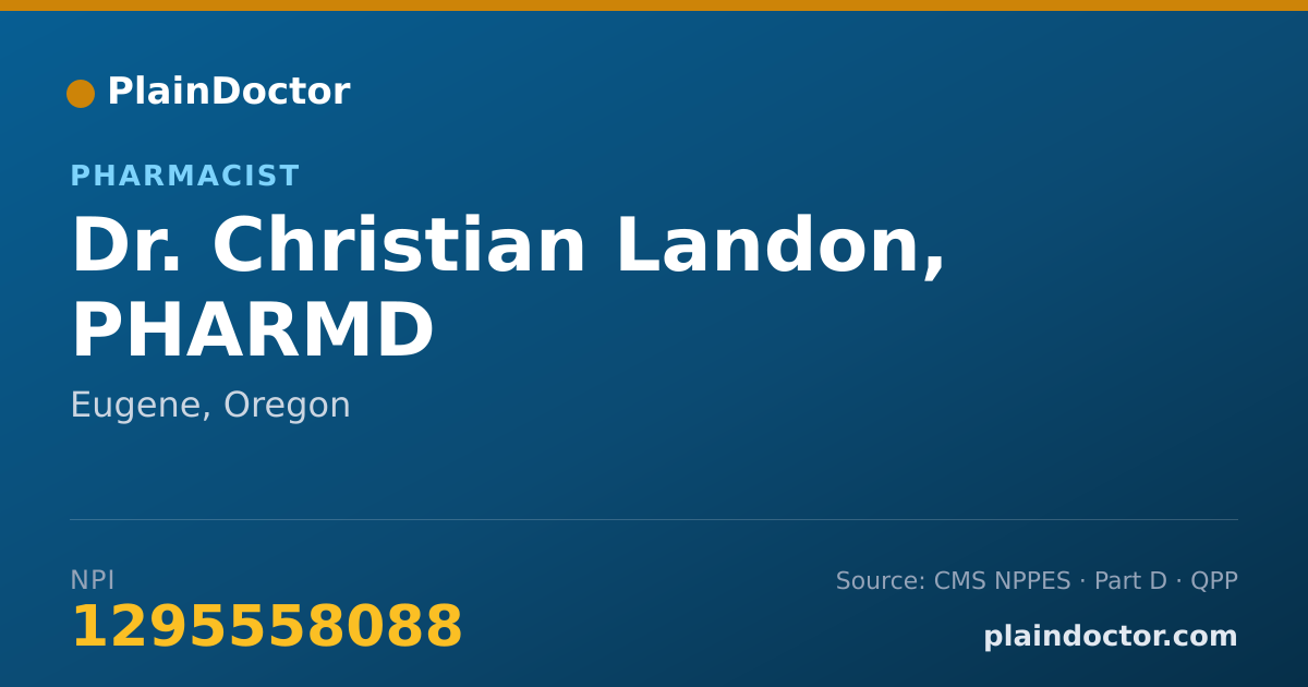 Shareable card for Christian Landon, PHARMD - Pharmacist, Eugene, OR