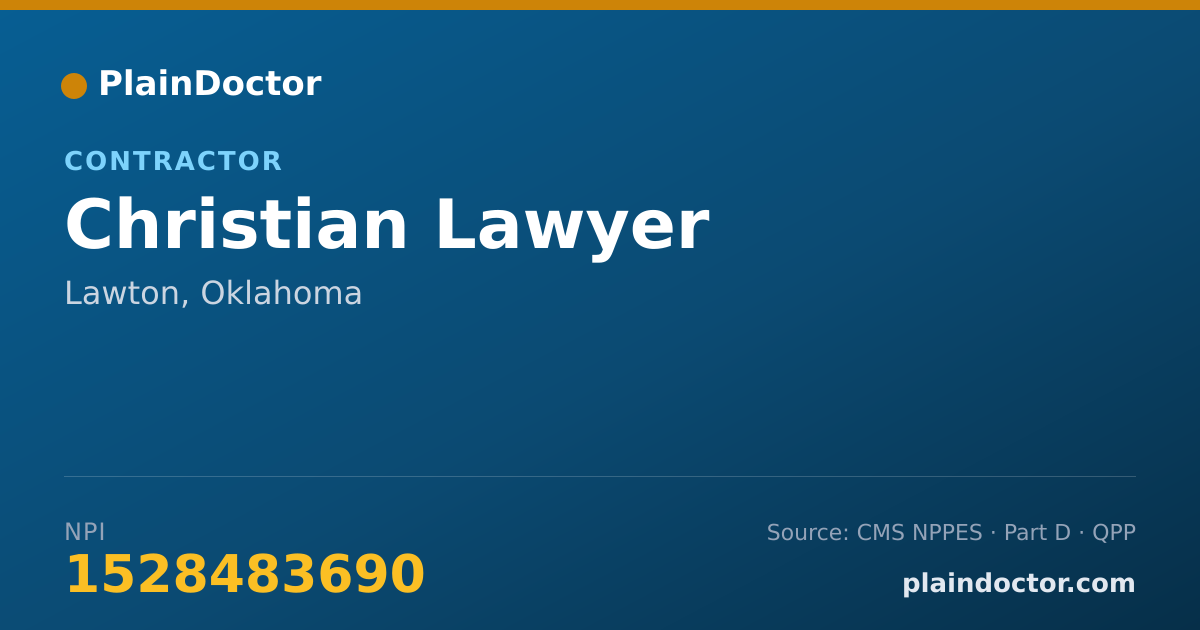 Shareable card for Christian Lawyer - Contractor, Lawton, OK
