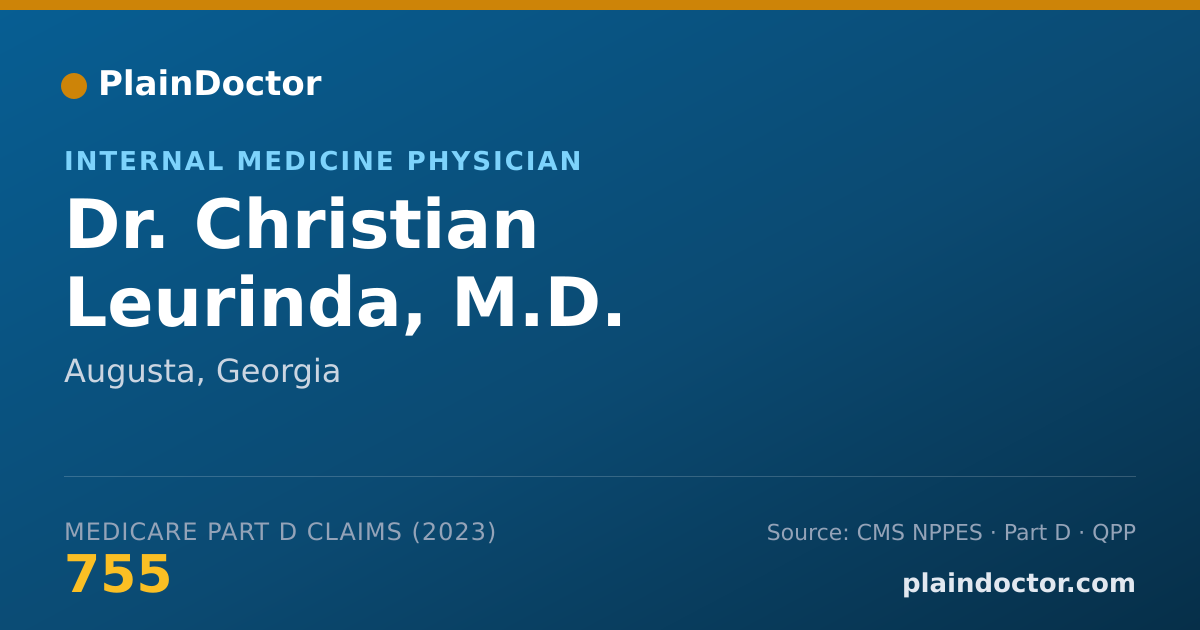 Shareable card for Christian Leurinda, M.D. - Internal Medicine Physician, Augusta, GA