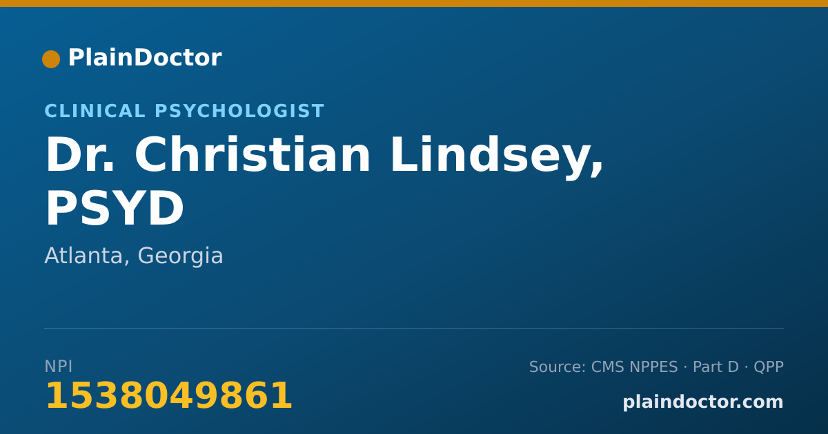 Shareable card for Christian Lindsey, PSYD - Clinical Psychologist, Atlanta, GA