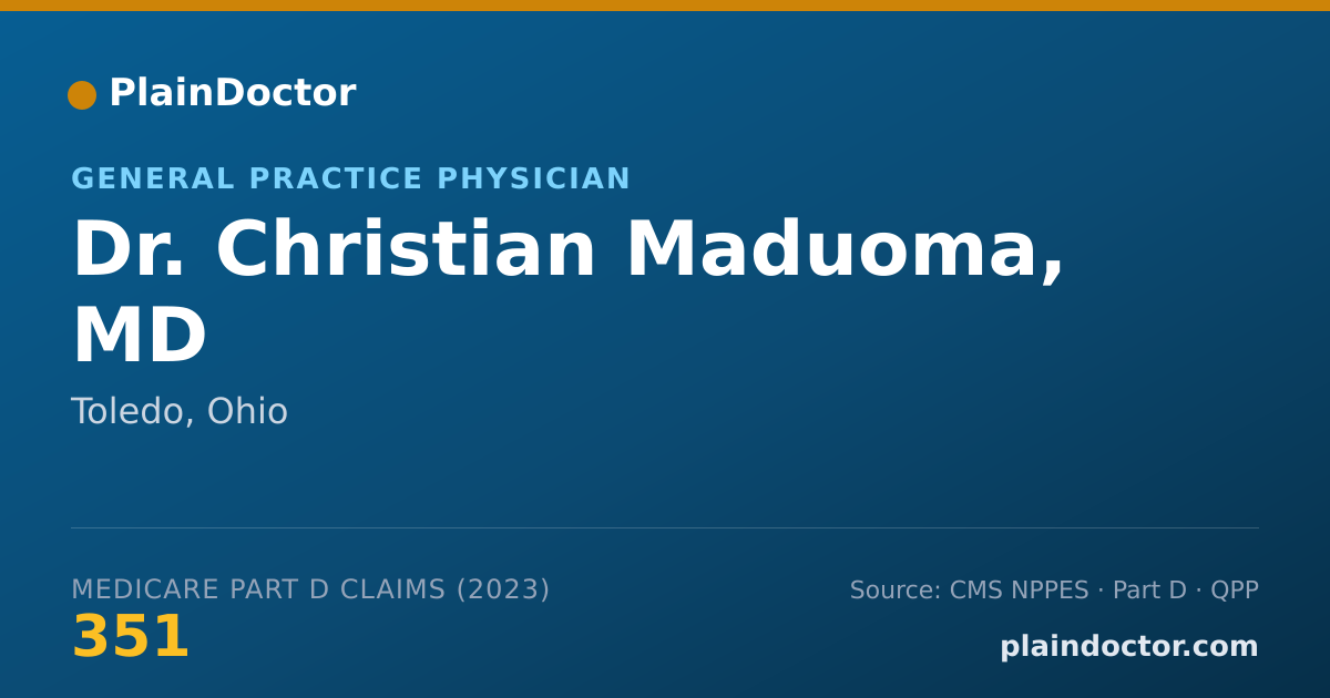 Shareable card for Christian Maduoma, MD - General Practice Physician, Toledo, OH