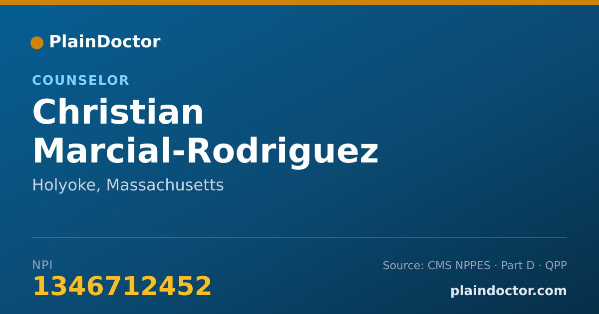 Shareable card for Christian Marcial-Rodriguez - Counselor, Holyoke, MA