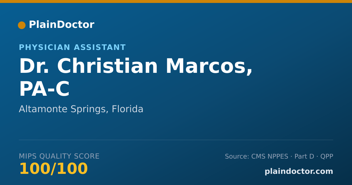 Shareable card for Christian Marcos, PA-C - Physician Assistant, Altamonte Springs, FL