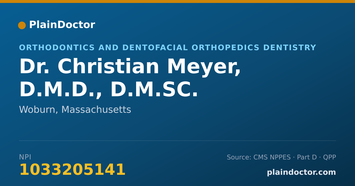 Shareable card for Christian Meyer, D.M.D., D.M.SC. - Orthodontics and Dentofacial Orthopedics Dentistry, Woburn, MA