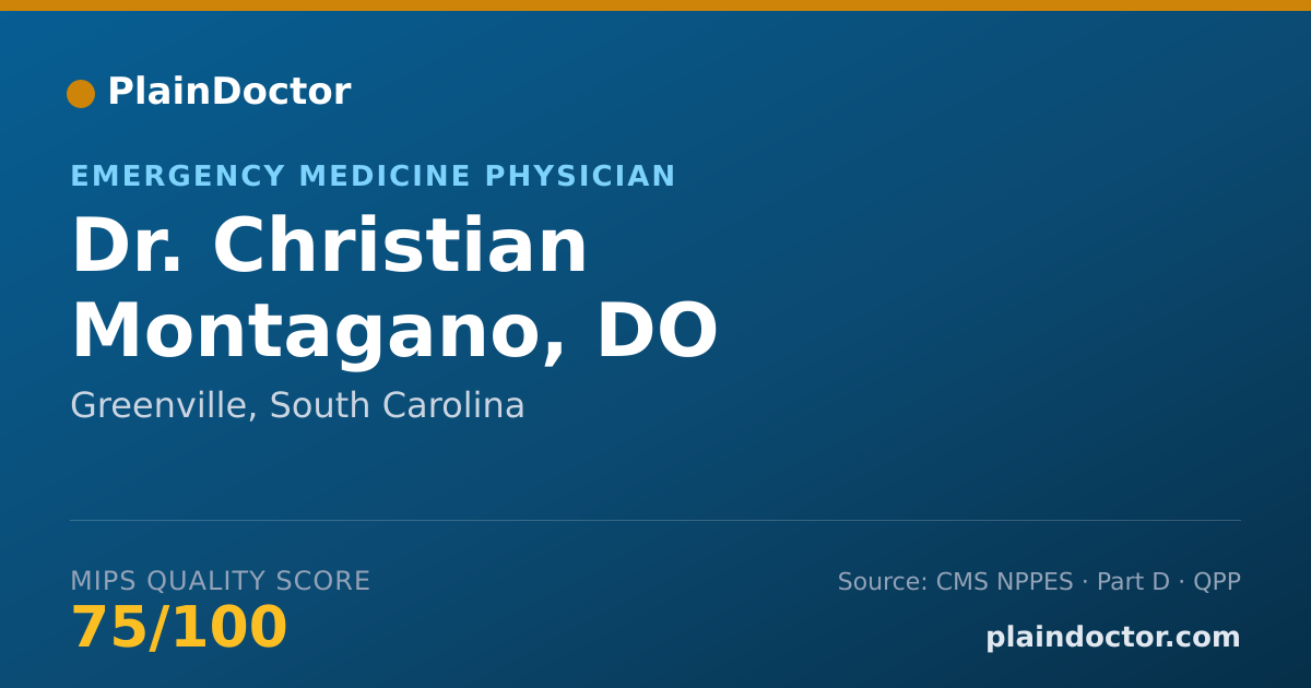 Shareable card for Christian Montagano, DO - Emergency Medicine Physician, Greenville, SC