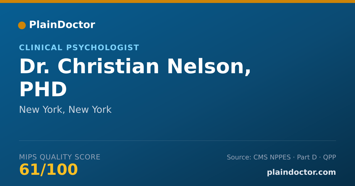 Shareable card for Christian Nelson, PHD - Clinical Psychologist, New York, NY