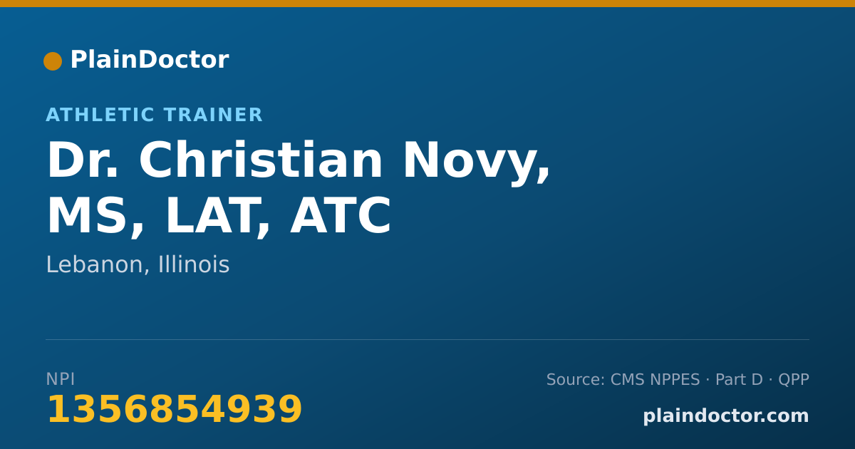 Shareable card for Christian Novy, MS, LAT, ATC - Athletic Trainer, Lebanon, IL