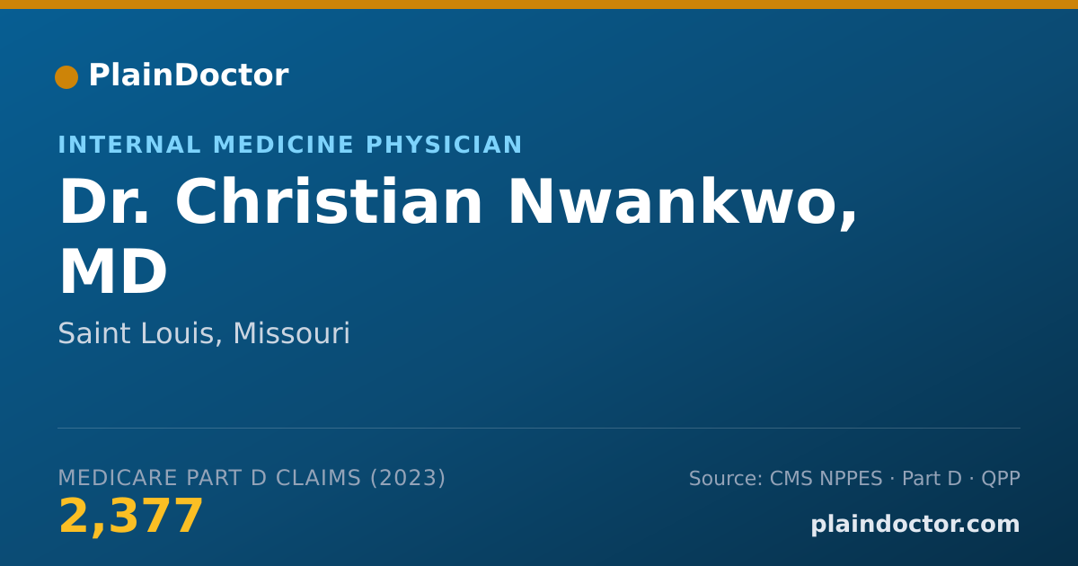 Shareable card for Christian Nwankwo, MD - Internal Medicine Physician, Saint Louis, MO