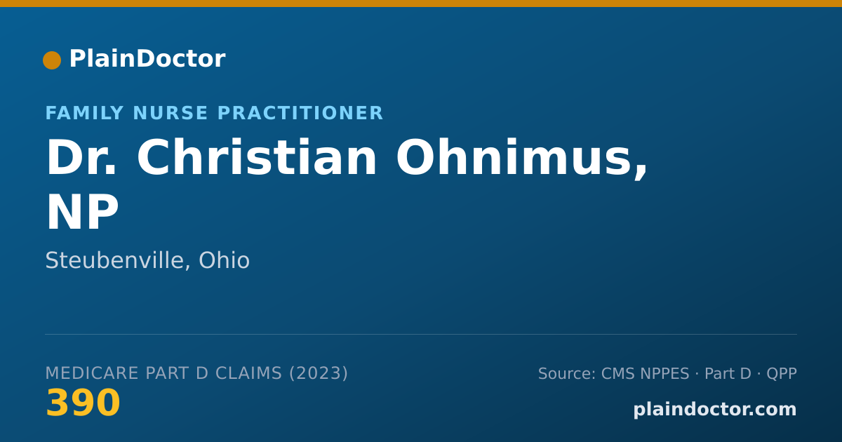 Shareable card for Christian Ohnimus, NP - Family Nurse Practitioner, Steubenville, OH