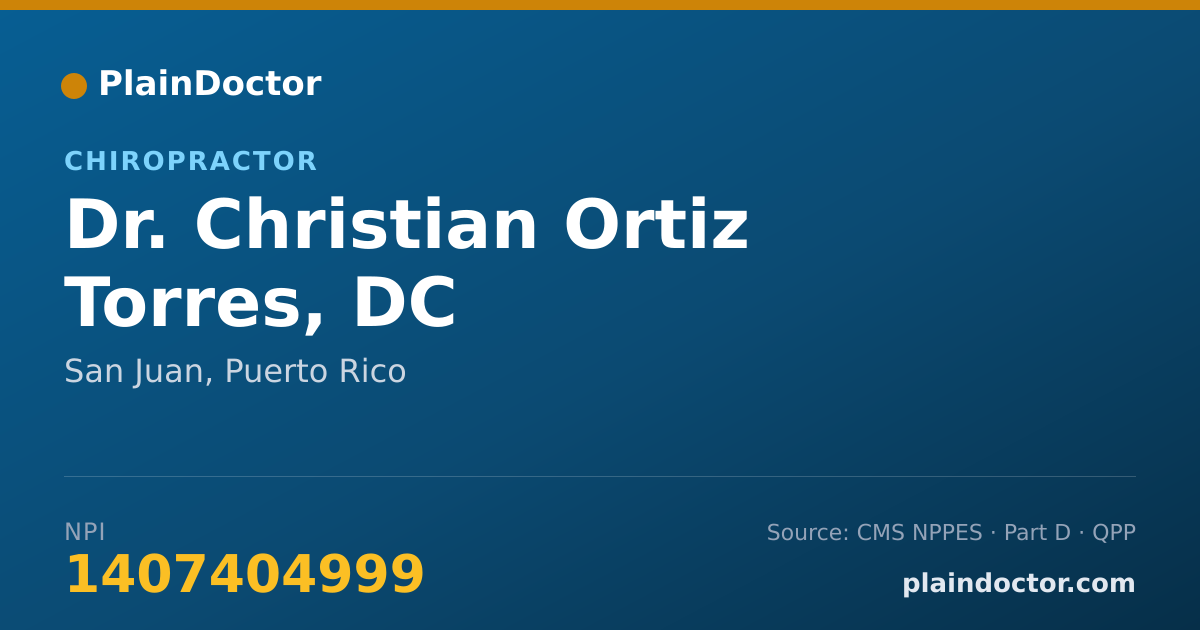 Shareable card for Christian Ortiz Torres, DC - Chiropractor, San Juan, PR