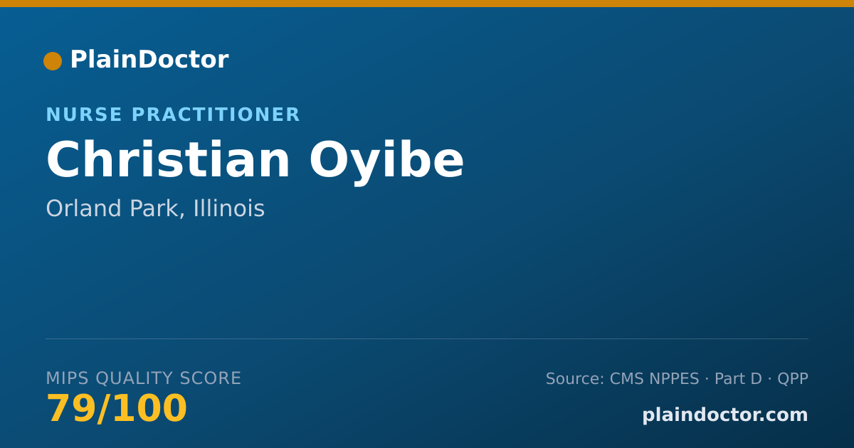 Shareable card for Christian Oyibe - Nurse Practitioner, Orland Park, IL