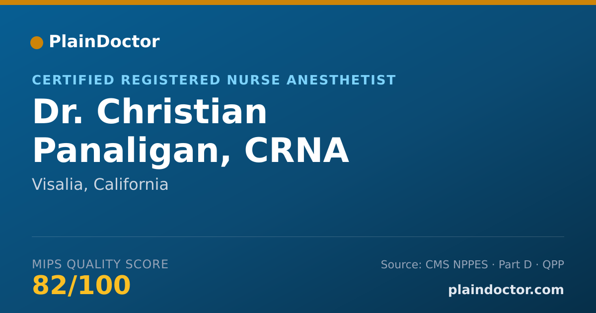 Shareable card for Christian Panaligan, CRNA - Certified Registered Nurse Anesthetist, Visalia, CA