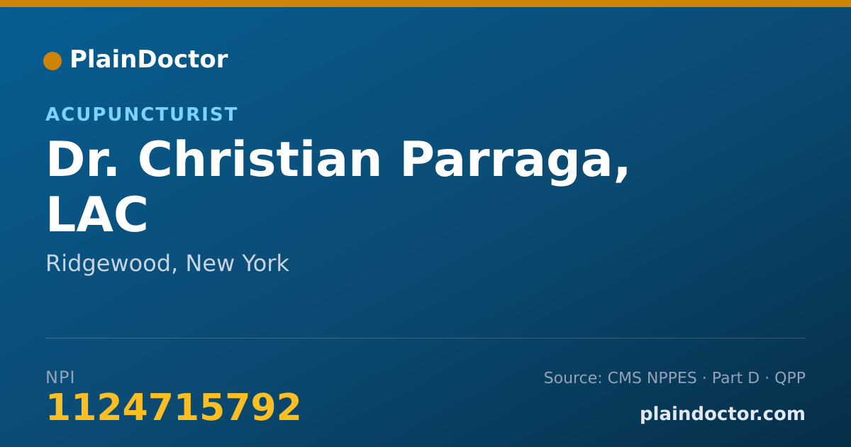 Shareable card for Christian Parraga, LAC - Acupuncturist, Ridgewood, NY