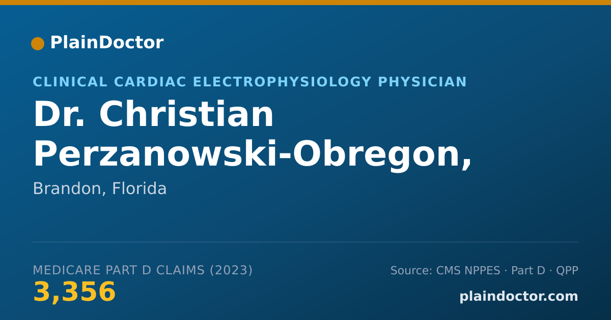 Shareable card for Christian Perzanowski-Obregon, M.D. - Clinical Cardiac Electrophysiology Physician, Brandon, FL